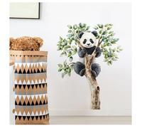 Stickers muraux animaux Panda sur ARBRE enfants Autocollant mural panda animaux de la forêt Déco murale chambre bébé fille garçon