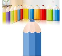 Stickers Muraux Anti-Collision pour Enfants 1,8 Cm épaissir Forme Crayon PU Rembourrage Mural Auto-adhésif Panneau Mural Imperméable Tatami 3D Panneaux Muraux Souples, Blue, One Size