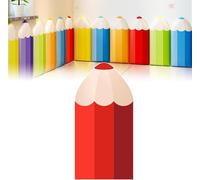 Stickers Muraux Anti-Collision pour Enfants 1,8 Cm épaissir Forme Crayon PU Rembourrage Mural Auto-adhésif Panneau Mural Imperméable Tatami 3D Panneaux Muraux Souples, Red, One Size