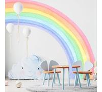 Stickers muraux arc-en-ciel, aquarelle arc-en-ciel, décoration murale amovible pour chambre de fille, chambre de bébé, chambre à coucher, 64 x 56 pouces