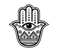 Stickers muraux artistiques Hamsa Main de Dieu Religion Œil 36x38.8cm Décoration murale Noir