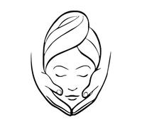 Stickers muraux artistiques Logo Spa Soin du visage Citation Masque Soin de la peau Massage corporel Salon de beauté 34x45.2cm Décoration de magasin Noir