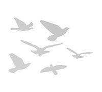 Stickers Muraux Autocollant Mural, Miroir Amovible 3D Forme D'oiseau Miroir Stickers Muraux Bricolage Décoration Murale pour la Maison Salon Chambre(Argent)