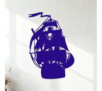 Stickers muraux bateau pirate 42x61.4cm Culture du tatouage Bleu foncé