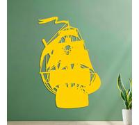 Stickers muraux bateau pirate 42x61.4cm Décoration de magasin Jaune