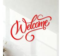 Stickers muraux Bienvenue chez vous ! 35x53.3cm Culture du tatouage Rouge