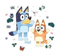 Stickers muraux bleus avec personnages Bluey et Bingo, RMDM5560