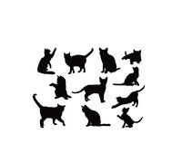 Stickers muraux bricolage assortis avec 11 chats noirs chat