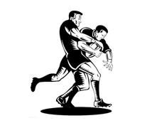 Stickers muraux Centre de fitness Rugby Equipment 34x43.3cm Possibilité de modifier et d'ajouter des informations Noir