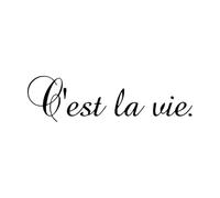 Stickers muraux C'est la vie citation française 34.5x123.2cm N'abîme pas le mur Noir