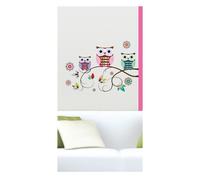 Stickers Muraux - Chouettes - Décoration Colorée - 50x70 cm - Style Contemporain - Mixte
