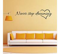 Stickers Muraux Citations Chambre Salon Art Phrase Never Stop Dreaming Murals Auto-AdhéSif Amovible Autocollant (57cmX15cm)