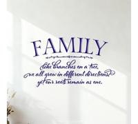 Stickers muraux Comme les branches d'un arbre, nous grandissons tous dans des directions différentes, mais nos racines restent une seule et même pure racine. 54.6x100.2cm Étanche Bleu foncé