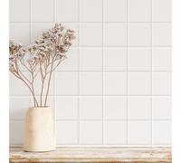 Stickers Muraux Cuisine 20x20 cm Grille Blanche Credence Adhesive pour Cuisine Decoration Carrelage Adhesif Mural Salle de Bain Imperméable Stickers Carrelage 10 Pièces