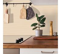 Stickers Muraux Cuisine Beige Bande Orange Stickers Salle de Bain Imperméable Dalle pvc Adhesive Sol Placard Mur Decoration Credence Adhesive pour Cuisine 10x240 cm