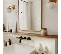 Stickers Muraux Cuisine Beige Gris Bande Stickers Salle de Bain Imperméable Dalle pvc Adhesive Murale Meuble Decoration Credence Adhesive pour Cuisine 15x15cm/20 pièces