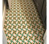 Stickers Muraux Cuisine Géométrie Vert Orange Stickers Salle de Bain Imperméable Décoration Murale Dalle PVC Adhesive Sol Autocollant Credence Adhesive pour Cuisine 20x20 cm /12 Pièces