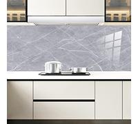 Stickers Muraux Cuisine Marbre Violet Gris Stickers Salle de Bain Imperméable Décoration Murale Dalle PVC Adhesive Sol Autocollant Credence Adhesive pour Cuisine 10x10cm /10 Pièces