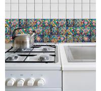 Stickers Muraux Cuisine Papillon Rose Géométrique Stickers Salle de Bain Imperméable Dalle pvc Adhesive Murale Meuble Decoration Credence Adhesive pour Cuisine 10x10cm/24 pièces