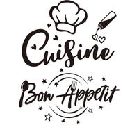 Stickers Muraux Cuisine quotBon Apptitquot Dcoration DIY pour Salle Manger PZCC