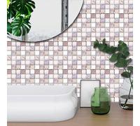 Stickers Muraux Cuisine Rose Beige Élégant Stickers Salle de Bain Imperméable Dalle pvc Adhesive Sol Placard Mur Decoration Credence Adhesive pour Cuisine 15x240 cm