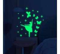 Stickers Muraux Danseuse Papillon Etoiles Phosphorescentes Plafond Auto Adhésifs Etoile Fluorescente Chambre Enfant Chambre Plafond Décoration Autocollant Mural