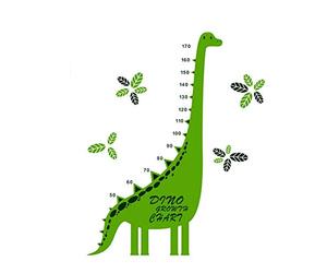 Stickers muraux de hauteur animale Une variété de dinosaures Image Table de mesure de hauteur de décoration pour enfants (Dinus vert)