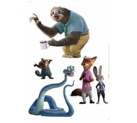 Zoomania Sticker mural de Komar - Dimensions : 50 x 70 cm - Sticker mural - Décoration murale pour chambre d'enfant - Disney - Film d'animation - Judy Hoops, Nick Wilde, Flash, Paresseux, Bellwether
