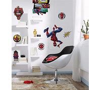 Komar Marvel 14740h Sticker mural Spider-Man Web Head - 100 x 70 cm (largeur x hauteur) - 8 pièces - Spider, araignée, autocollant décoratif, autocollant mural, décoration murale, chambre d'enfant
