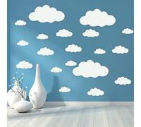 Stickers muraux de nuages, grand papier peint de nuages, peintures murales en vinyle design artistique mural décor 10-25 cm pour chambre d'adolescents, pièce de jeu, décoration intérieure (blanc)