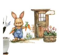 Stickers muraux de Pâques, décorations murales de Pâques - Danions muraux de Pâques colorés | Autocollants de fenêtre de Noël, art mural de printemps, décorations de pépinière, calcoma