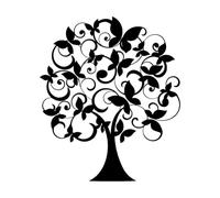 Stickers muraux décoratifs en vinyle Arbre à papillons magique de dessin animé Pépinière naturelle 34x39.8cm Stickers pour vitres Noir