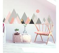 Stickers muraux - Décoration Chambre Salon - Autocollant Sticker Mural géant Montagnes scandinaves Alpina - 40x60cm