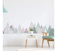 Stickers muraux - Décoration Chambre Salon - Autocollant Sticker Mural géant Montagnes scandinaves VIRUNGA - 95x135cm
