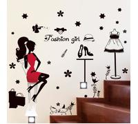 Stickers Muraux Decoration danseuse Adhésifs Muraux Fille Chambre Salon Décoration Fond