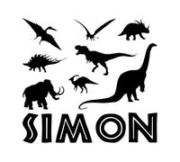 Stickers muraux Dinosaur World Boy Divers dinosaures 36x38.8cm Stickers pour vitres Noir