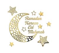 Stickers muraux du Ramadan Eid auto-adhésifs décalques muraux Eid Mur Art Décor Moon Star pour décoration murale de la maison, décorations murales du Ramadan