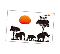 Stickers Muraux Éléphant Noir Décoratif en Pvc pour Maison et Bureau