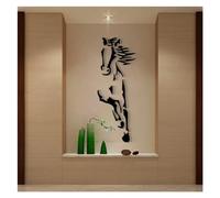 Stickers muraux en Acrylique Chevaux Stickers Muraux Chambre Décoration Restaurant Fond Art Salon Salle De Bains Chambre Décor Miroir Sticker Mural (Color : Black, Size : L 150cm 54cm)