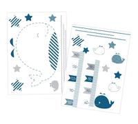 Stickers muraux en adhésif - blue baleine blanc TU