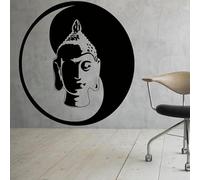 Stickers muraux en forme de tête de Bouddha - Motif sacré - 31 x 30 cm