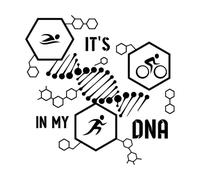 Stickers muraux en papier adhésif C'est mon ADN Triathlon Course à pied Natation Cyclisme Sport 36x36.1cm Modification et ajout d'informations possibles Noir