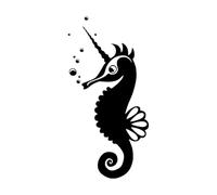 Stickers muraux en papier adhésif Hippocampe Animal marin Bulles de mer Enfants 28x56.5cm Retirable sans laisser de colle Noir