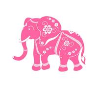 Stickers muraux en papier adhésif Ornement d'éléphant indien Inde hindouisme 34x44.9cm Possibilité de modifier et d'ajouter des informations Rose