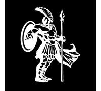 Stickers muraux en PVC avec inscription « Sparta » - 51 x 64,6 cm - Ne pas endommager la surface du mur - Blanc