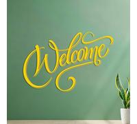 Stickers muraux en PVC Bienvenue chez vous ! 35x53.3cm Étanche Jaune