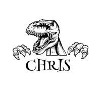 Stickers muraux en PVC Code de stock du dinosaure Tyrannosaurus Rex de Dinosaur Park World 32x46cm Embellissement mural Noir
