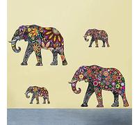 Stickers Muraux en PVC éLéPhant Coloré/Motif AdhéSif Animaux Autocollant Mural Romantique/Autocollants Muraux Autocollants DéCoratifs Amovibles 35x60 Cm