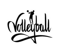 Stickers muraux en PVC Panneau de sport de volley-ball J'aime le volley-ball unique 34x45.6cm Sélection multicolore Noir