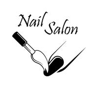 Stickers muraux en PVC Salon de manucure et de vernis à ongles, mode femme et fille, salon de beauté 34x38.5cm Décoration de magasin Noir